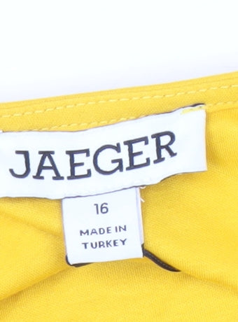 Jaeger Women's Yellow Scoop Neck Top Size 16