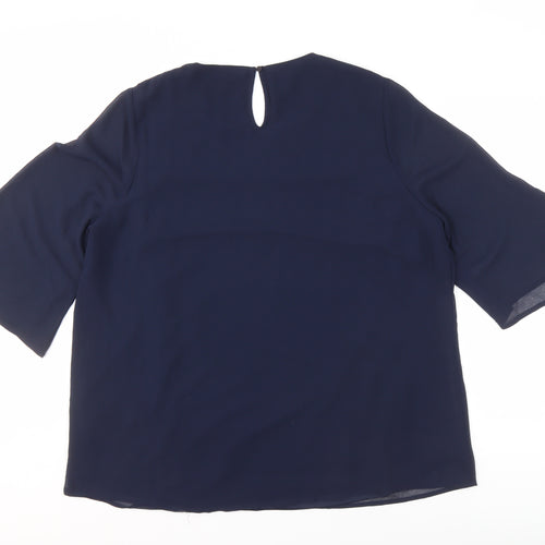 Nightingales Women's Blue Embroidered Blouse Size 22