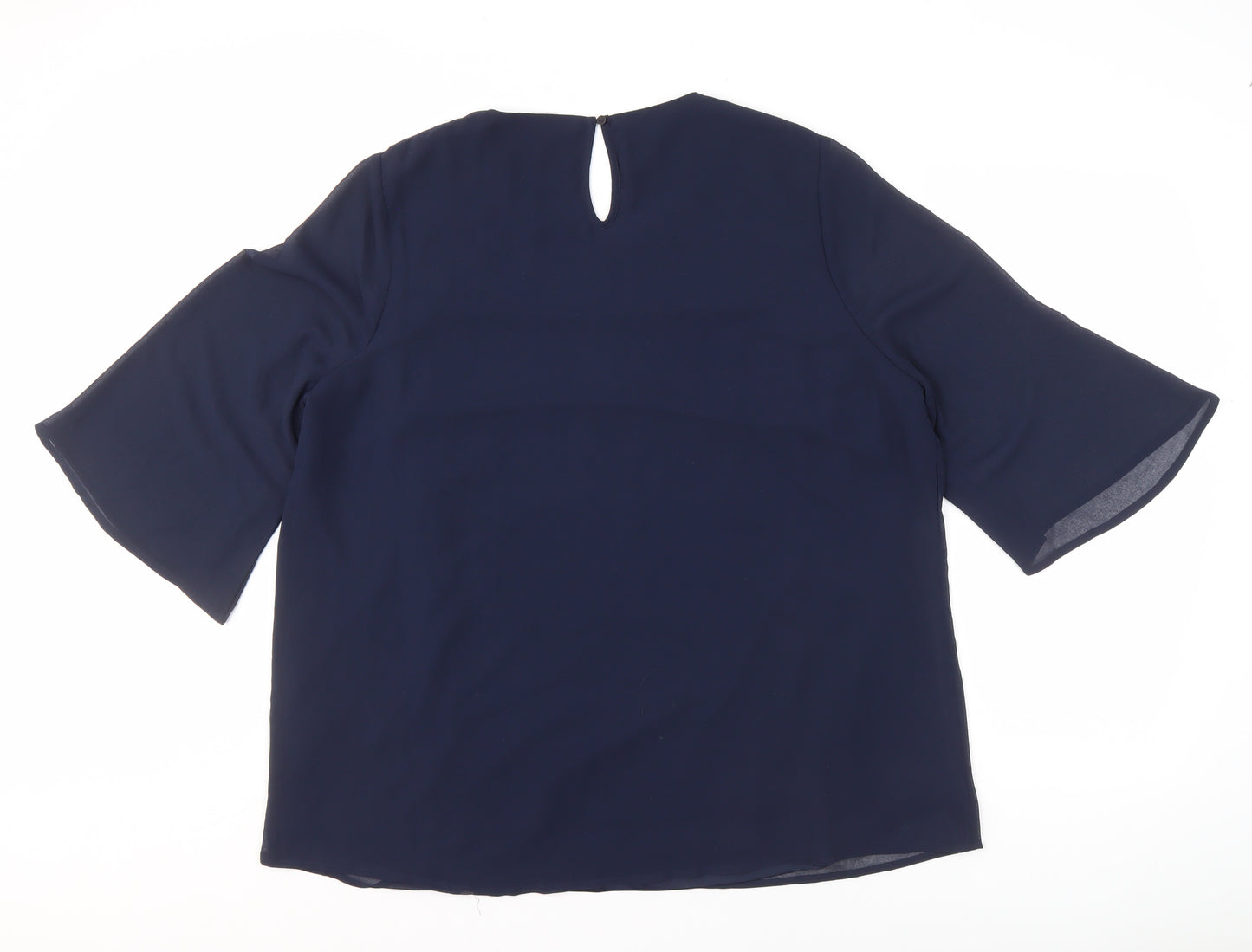 Nightingales Women's Blue Embroidered Blouse Size 22