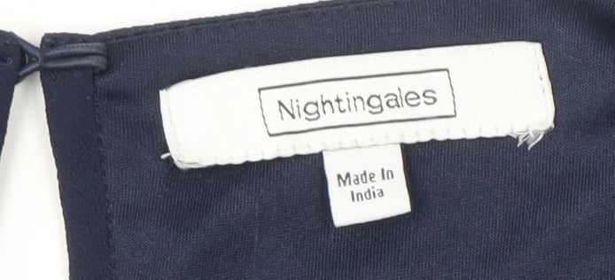 Nightingales Women's Blue Embroidered Blouse Size 22