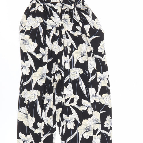 Wallis Women's Floral Black Sleeveless Jumpsuit - Size 10