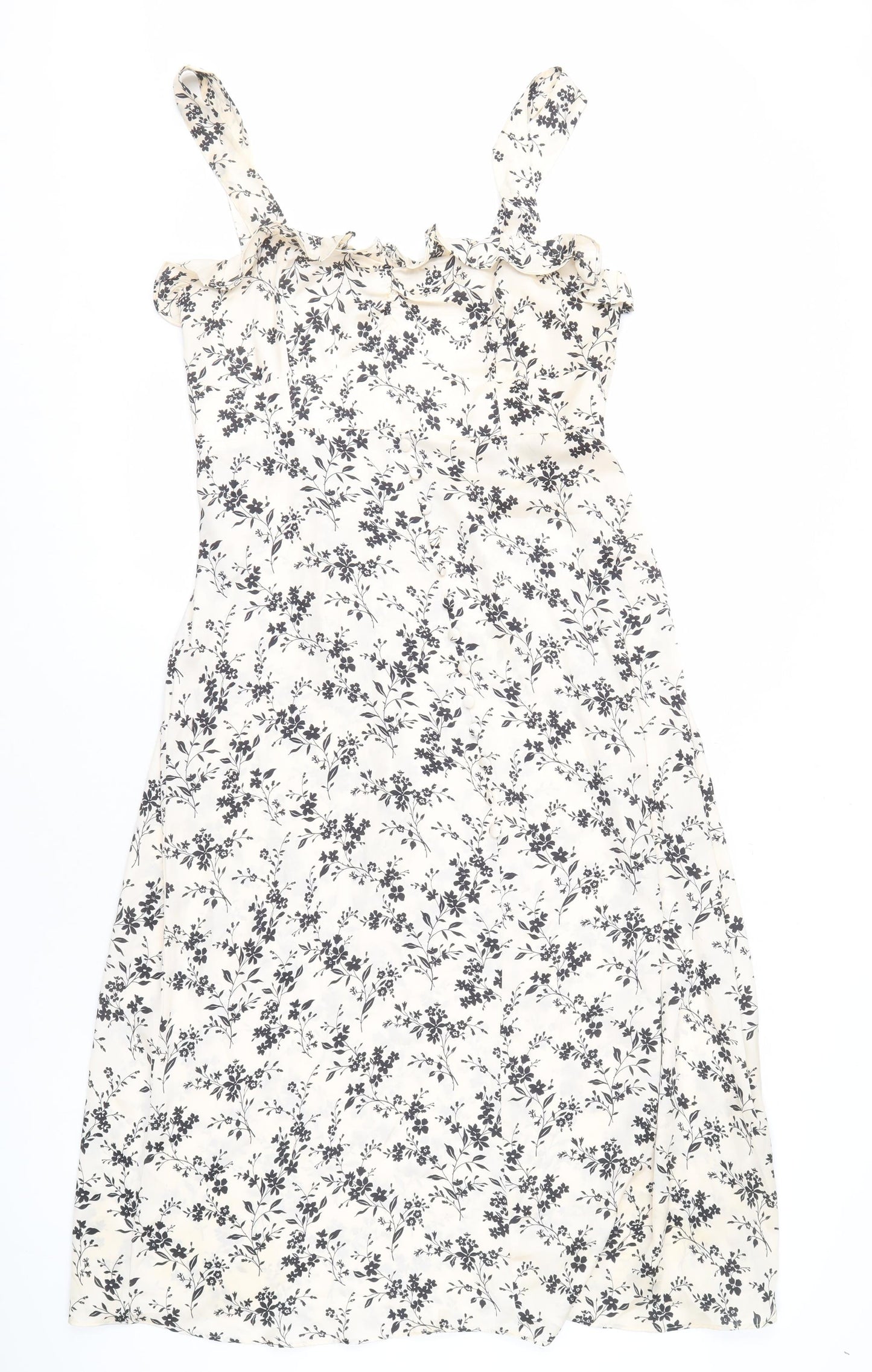 Zara Women Beige Floral Strappy Dress Size 2