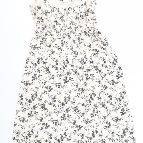 Zara Women Beige Floral Strappy Dress Size 2