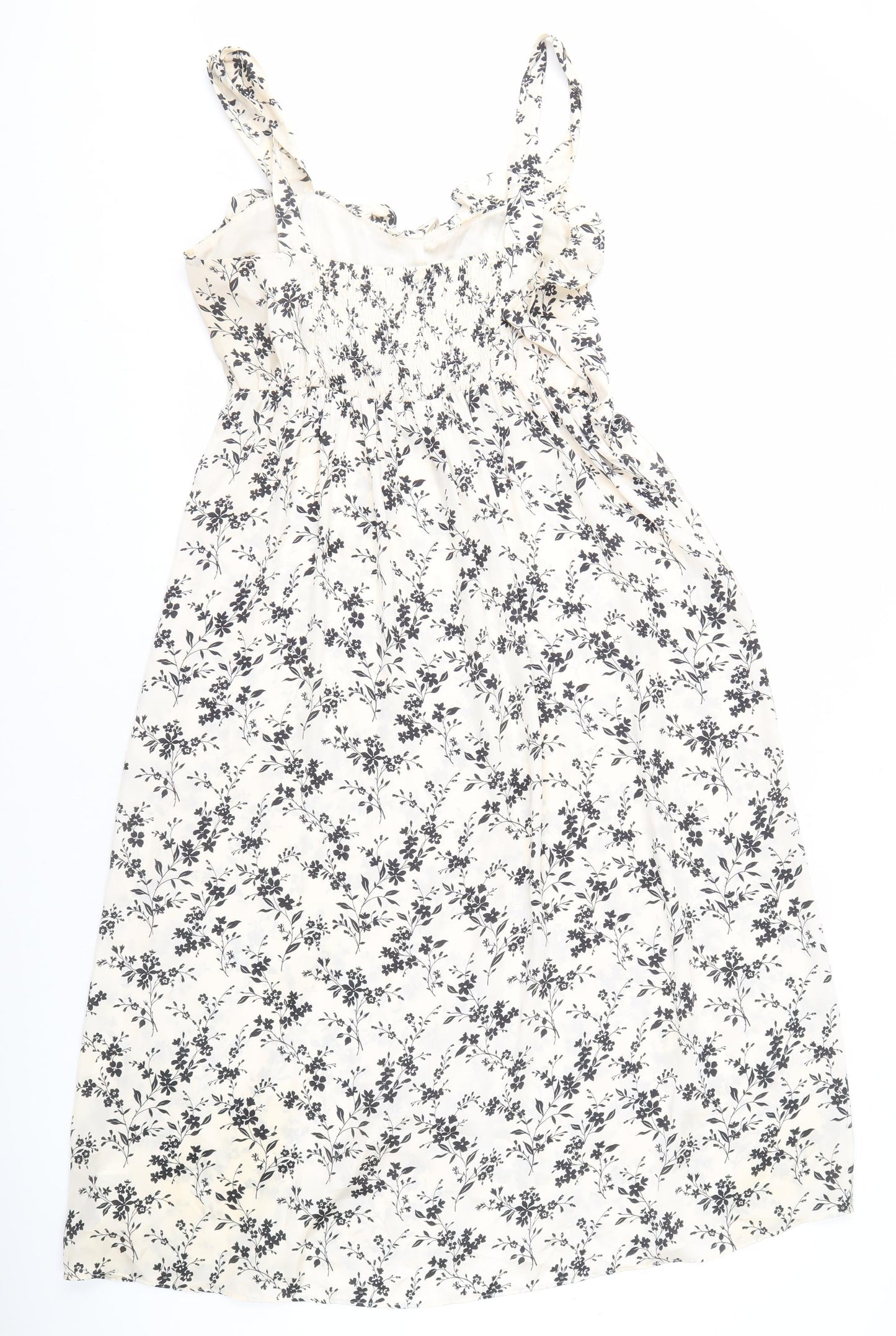 Zara Women Beige Floral Strappy Dress Size 2