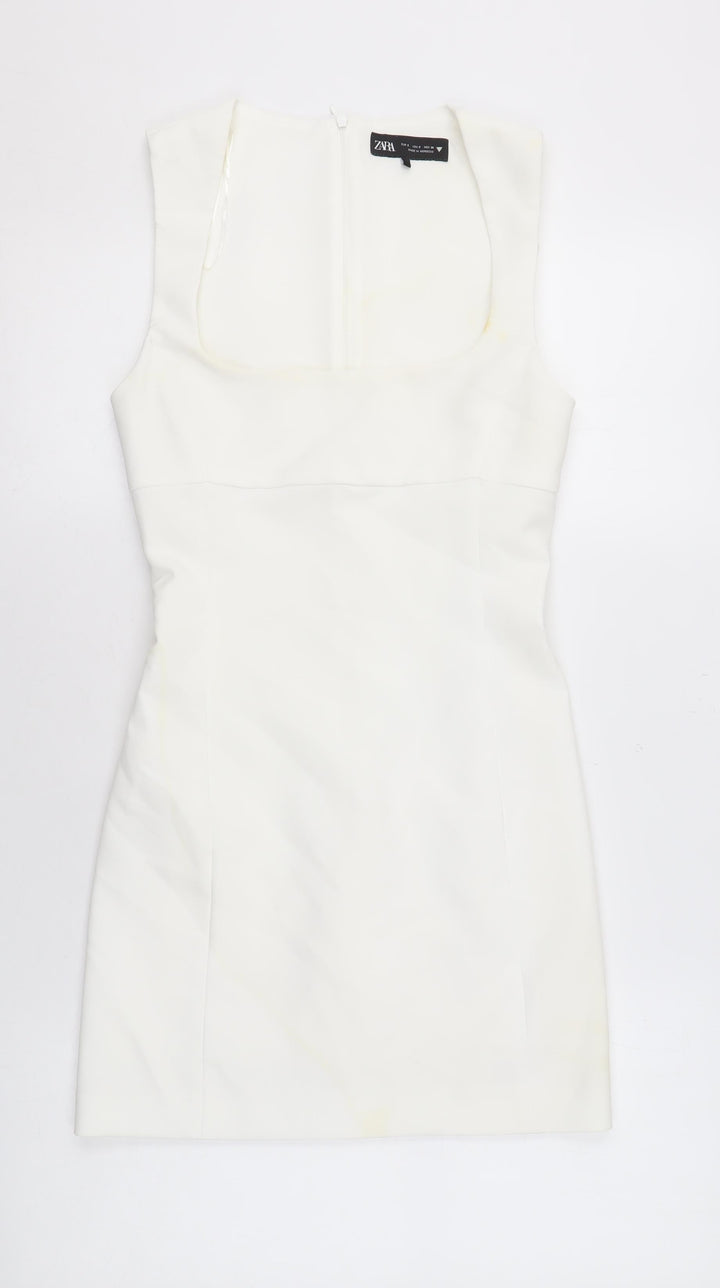 Zara Women’s White Sleeveless Short Dress