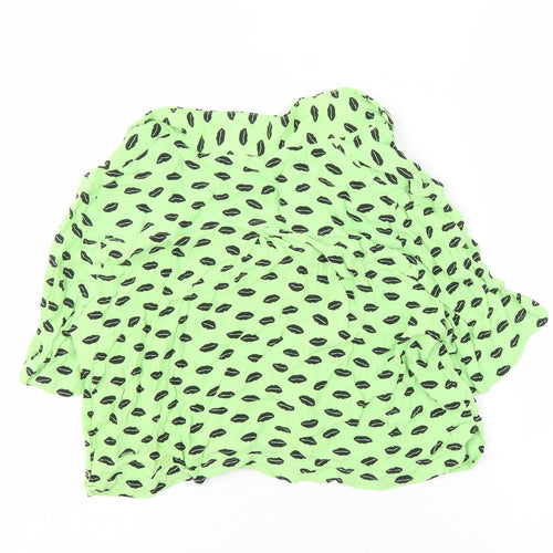 Zara Women's Green Blouse, Animal Print, Size S, Casual
