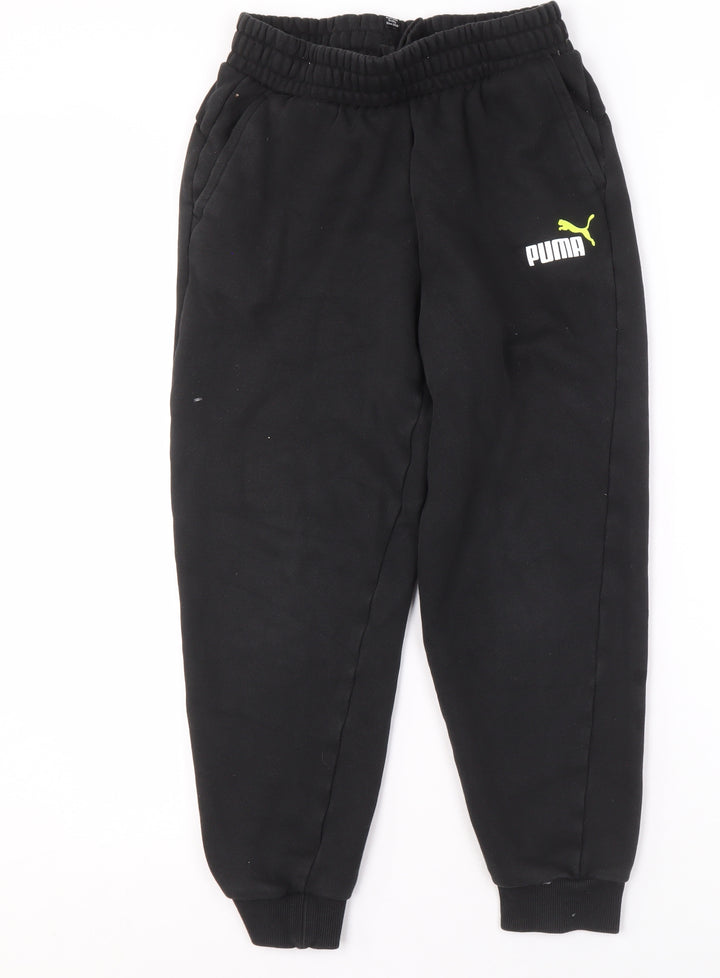 Puma Boys Black Jogger Trousers, Size 146 - Ideal for Comfort