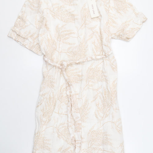 Per Una Women's Ivory Floral Wrap Dress, Size 12