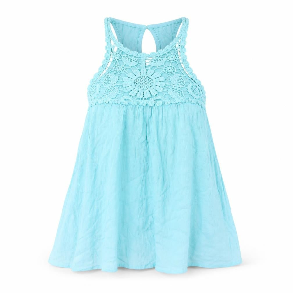 Hollister Women's Blue Lace Halter Tank Top L