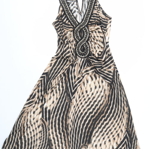 Star by Julien Macdonald Women's Multicoloured Animal Print Beaded Dress