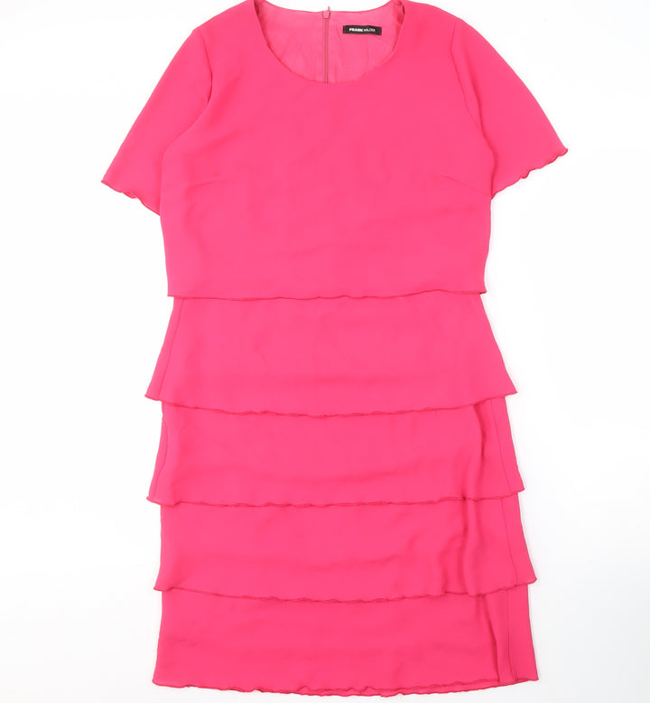Frank Walder Women's Pink Shift Dress - Size 12