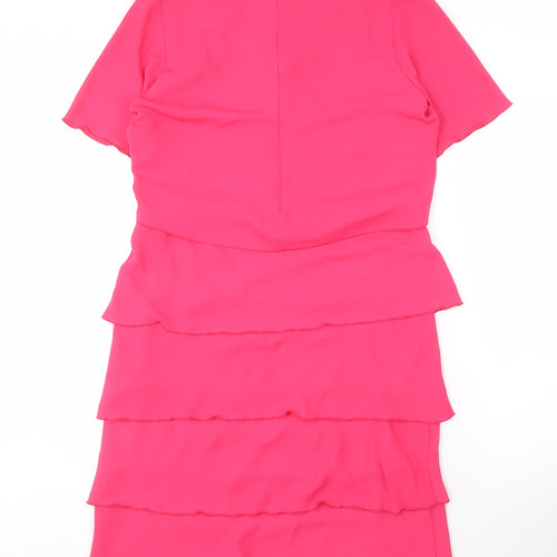 Frank Walder Women's Pink Shift Dress - Size 12