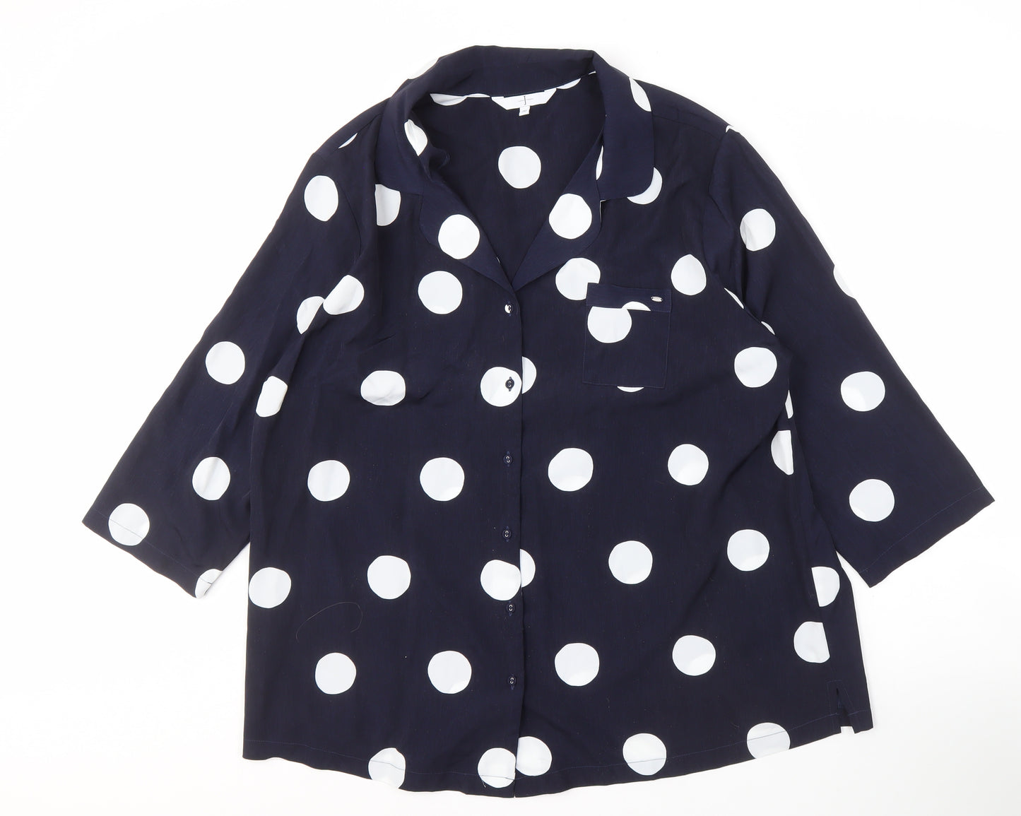 Jasper Conran Women's Blue Polka Dot Button-Up Size 20