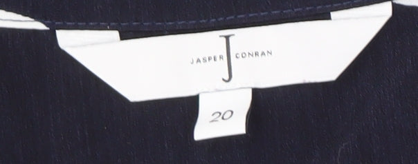 Jasper Conran Women's Blue Polka Dot Button-Up Size 20