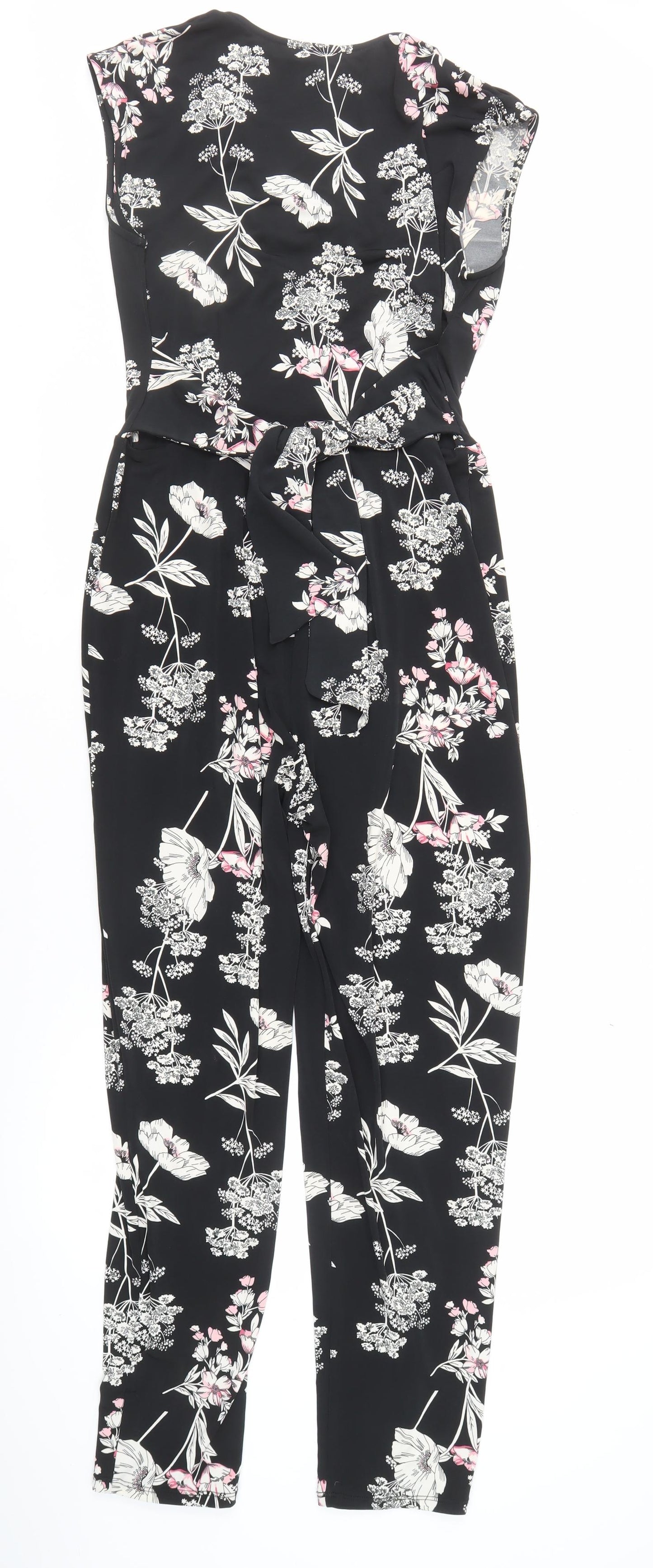 Wallis Women's Black Floral Jumpsuit Size 10