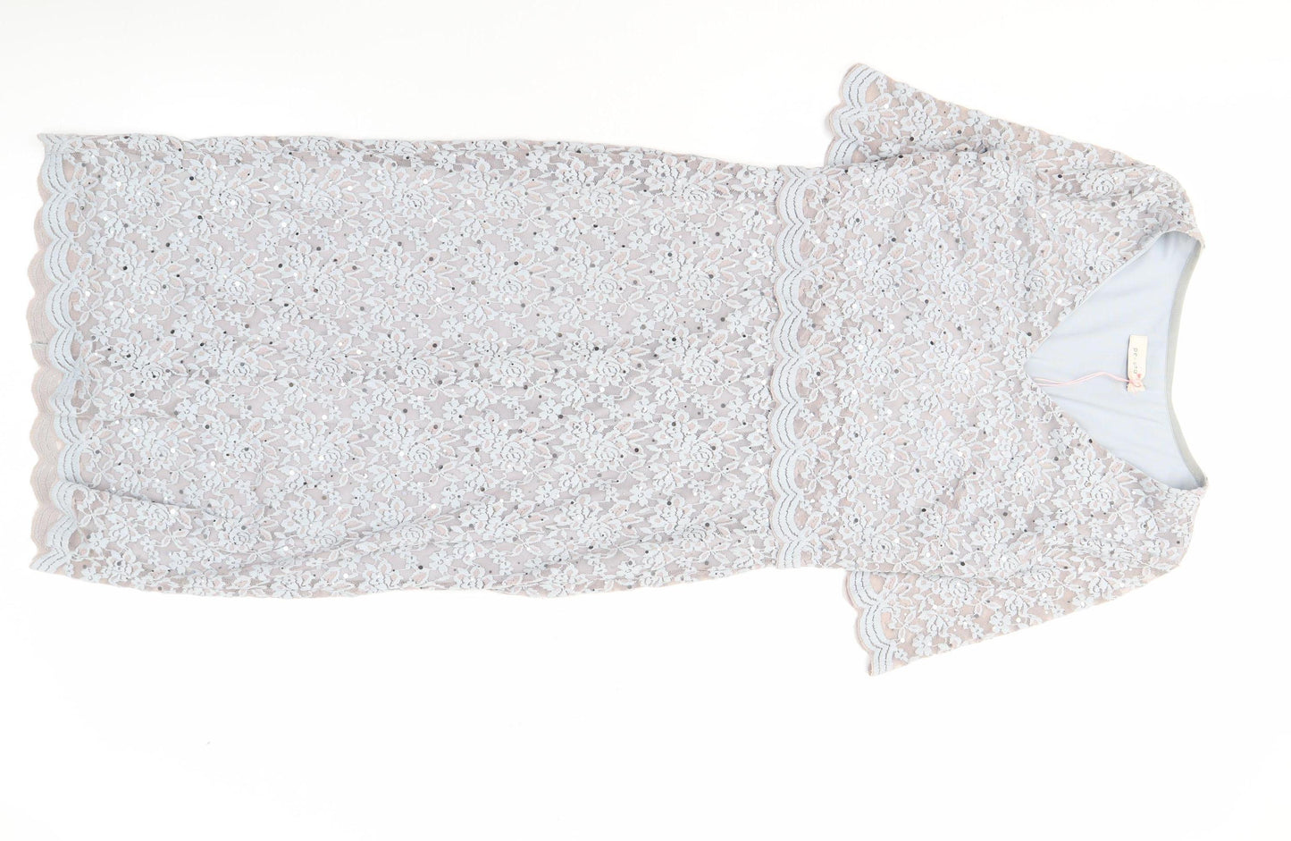 Marks and Spencer Women's Silver Size 12 Lace Sheath Dress