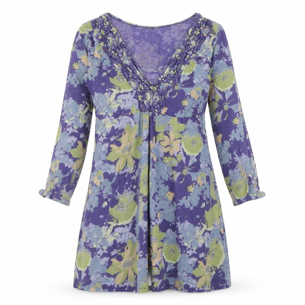 Front view of White Stuff Women's Floral Dress V-Neck UK 10