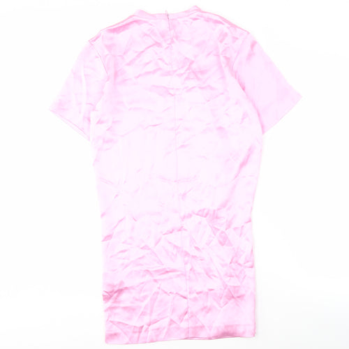 Zara Women's Pink Short Sleeve Dress - Size S