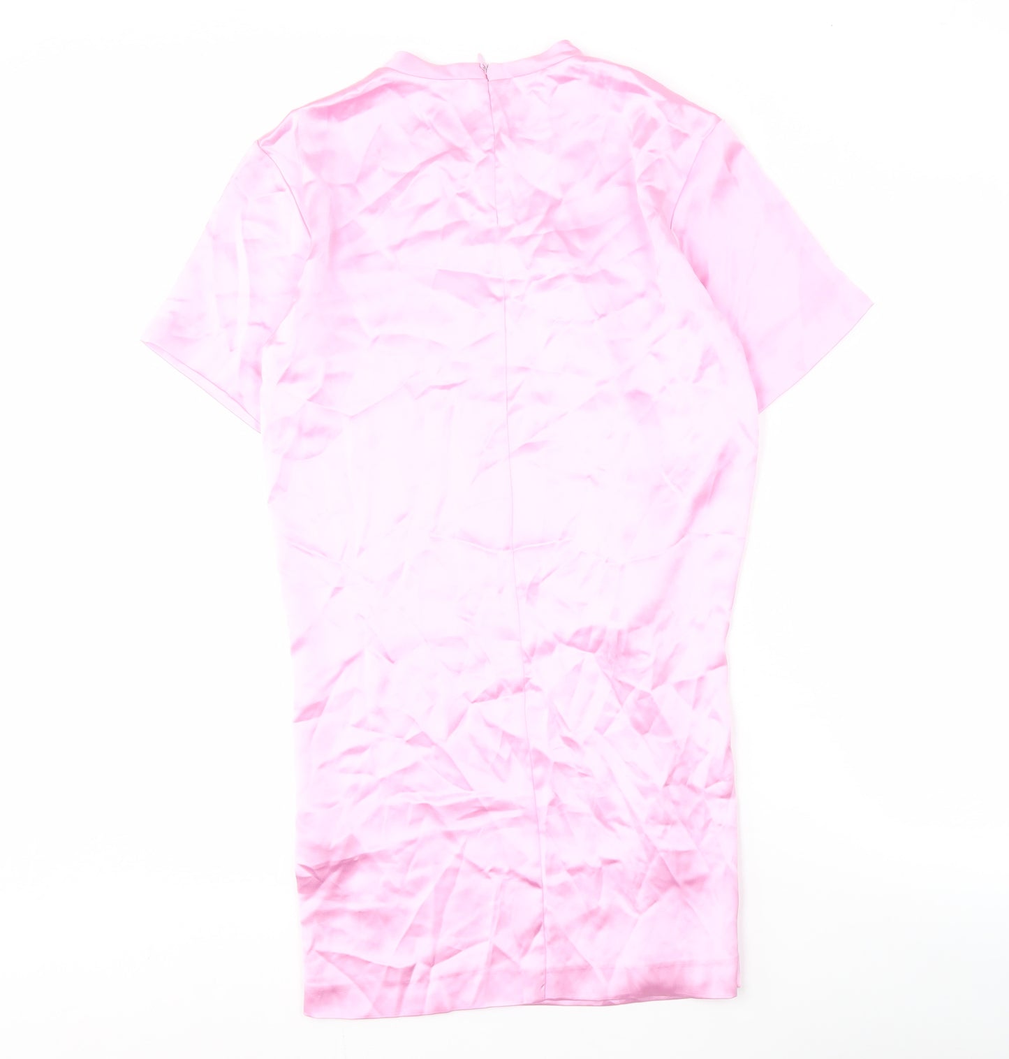 Zara Women's Pink Short Sleeve Dress - Size S