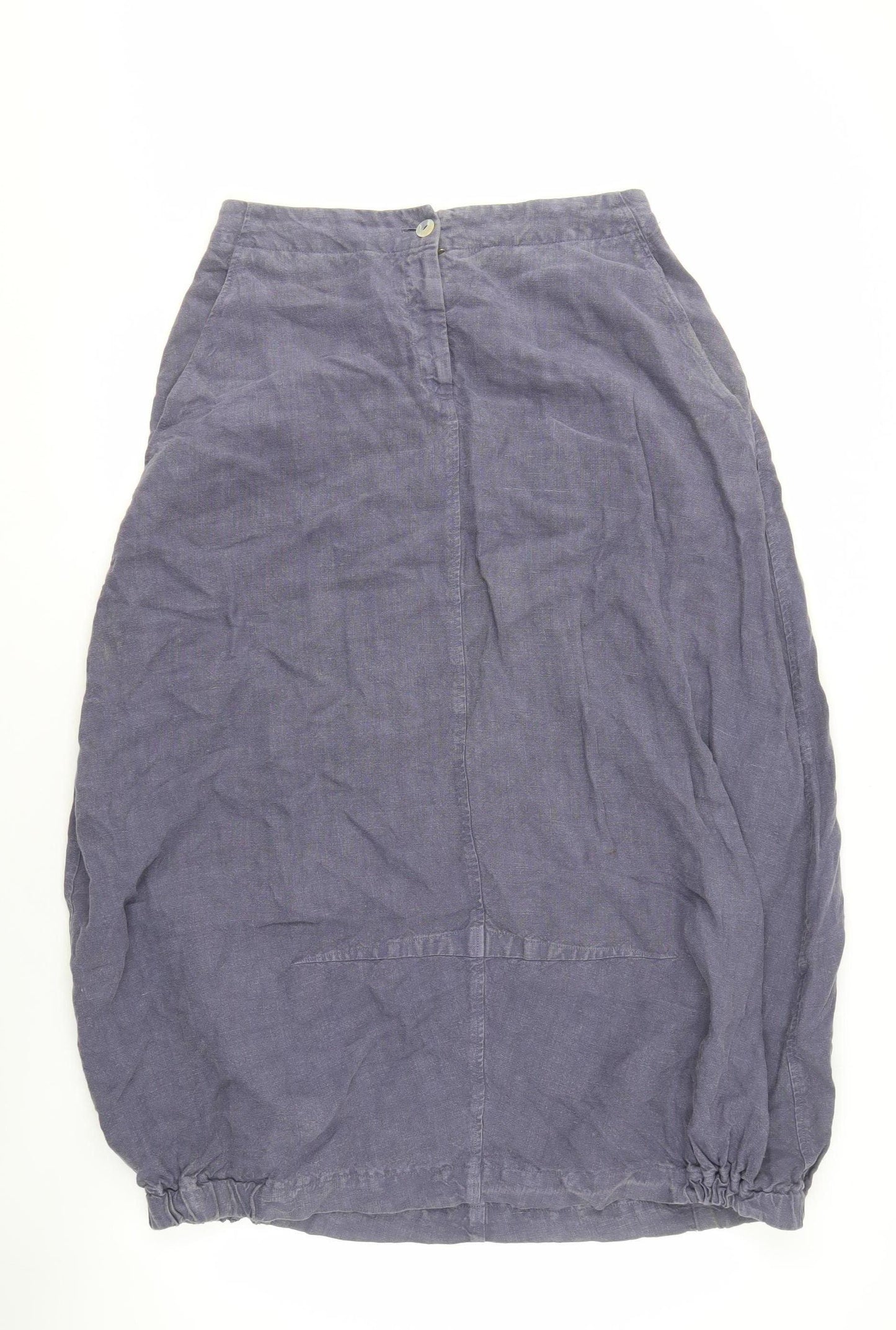 Oska Women's Blue Linen Skirt - Size 12