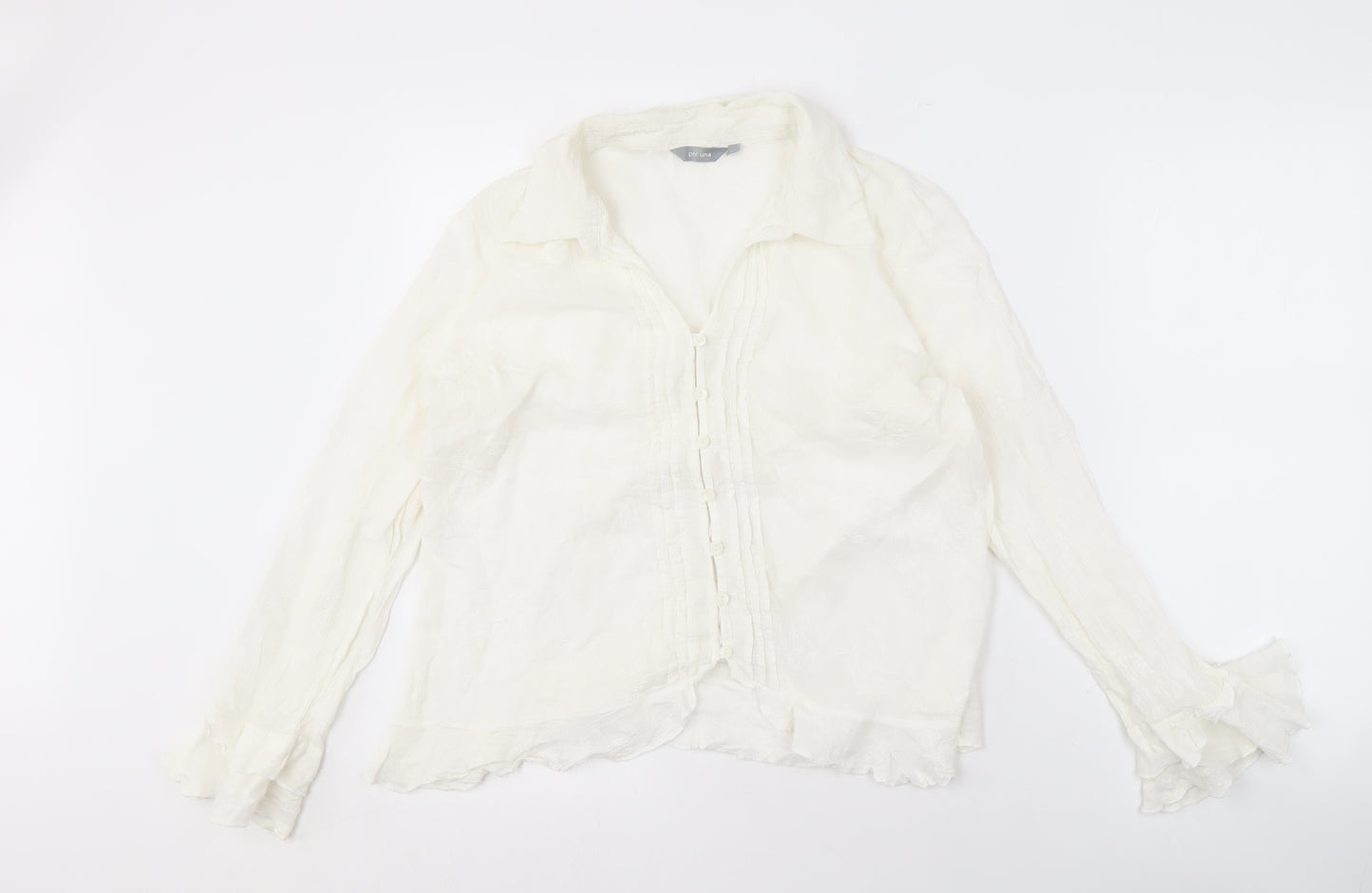 Marks & Spencer White Cotton Blouse Women's Size 18