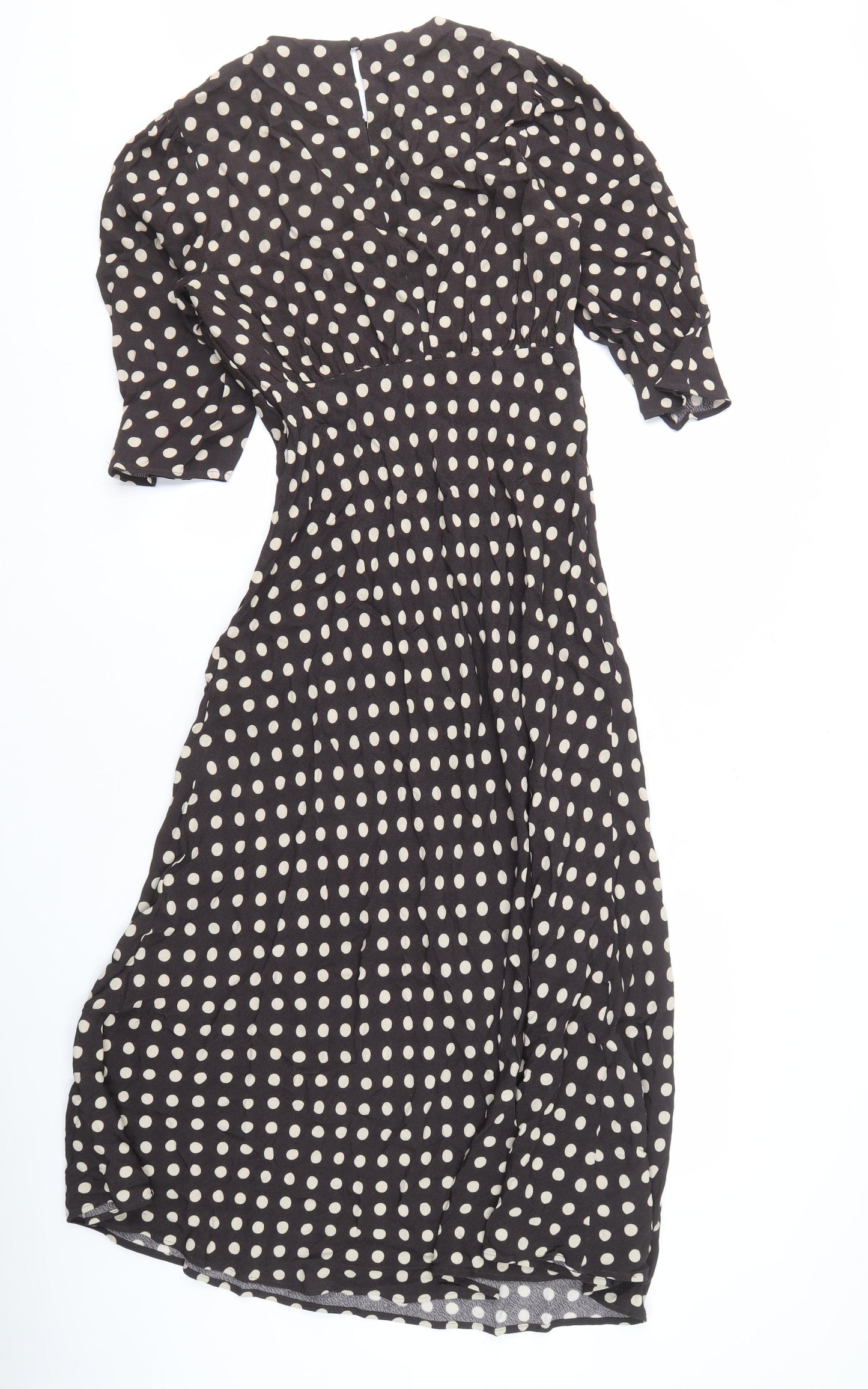 Marks & Spencer Women's Black Polka Dot Dress, Size 12