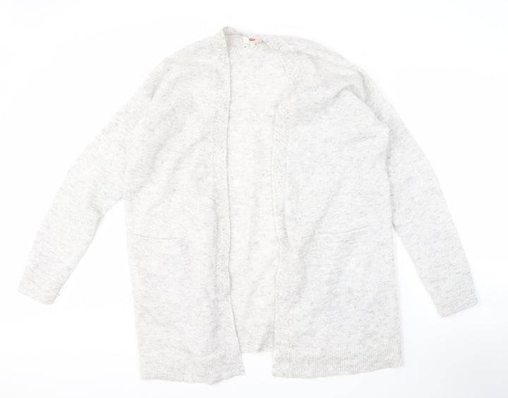 Levi's Women Grey L Open Front Cardigan Knit, Casual Autumn