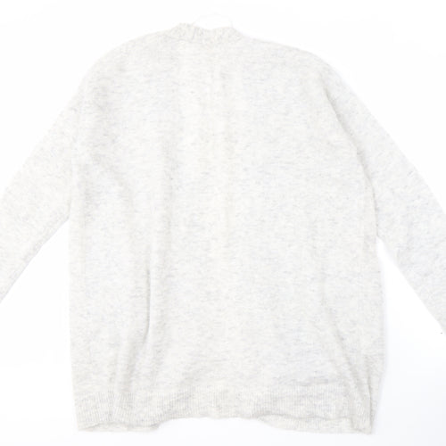 Levi's Women Grey L Open Front Cardigan Knit, Casual Autumn