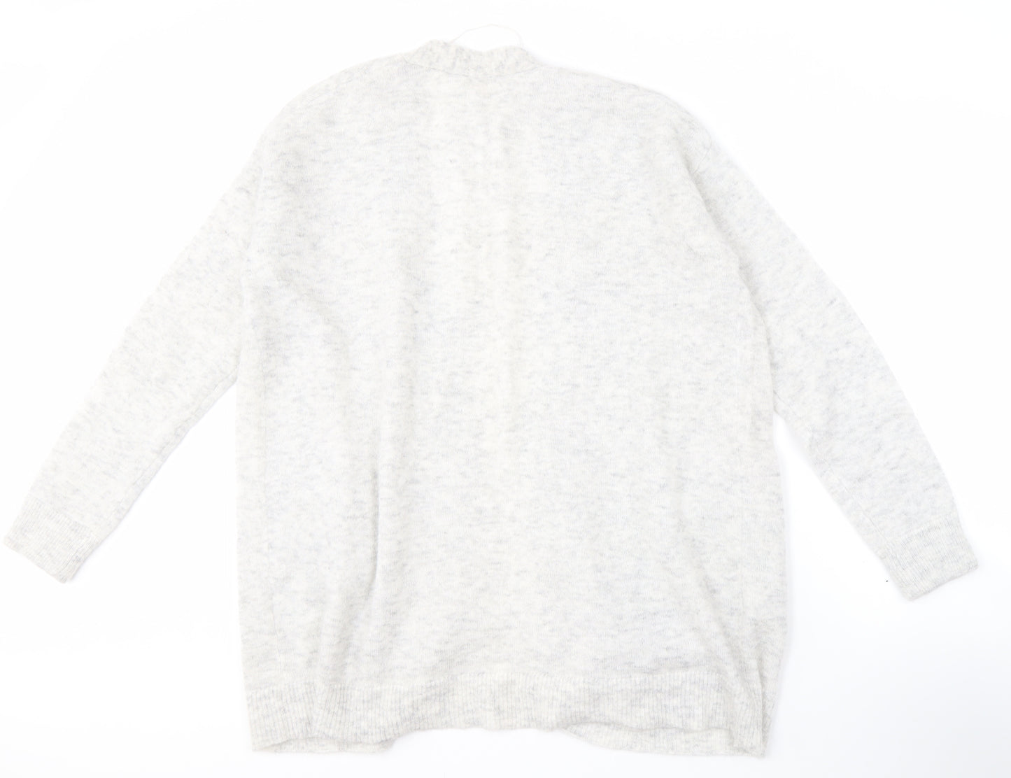 Levi's Women Grey L Open Front Cardigan Knit, Casual Autumn