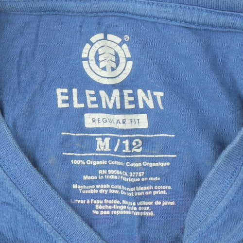 Element Unisex Blue T-Shirt Size 12 Crew Neck Casual