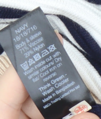 Spirit Women's Multicoloured Striped Pullover Jumper Size 14