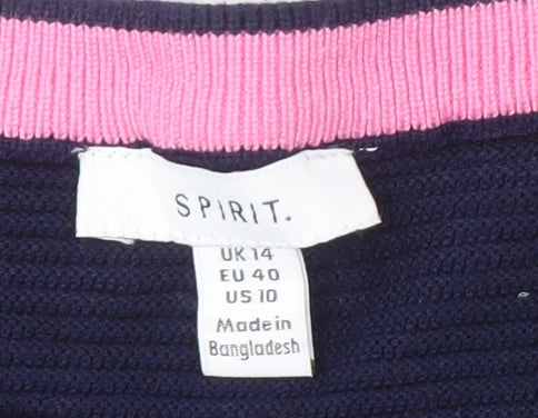 Spirit Women's Multicoloured Striped Pullover Jumper Size 14