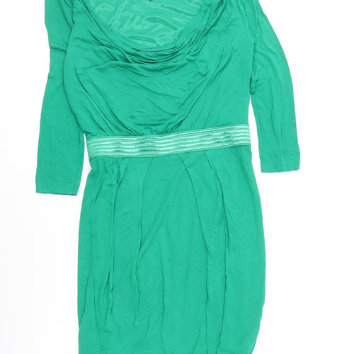 Mango Women's Green 3/4 Sleeve Dress Size 12