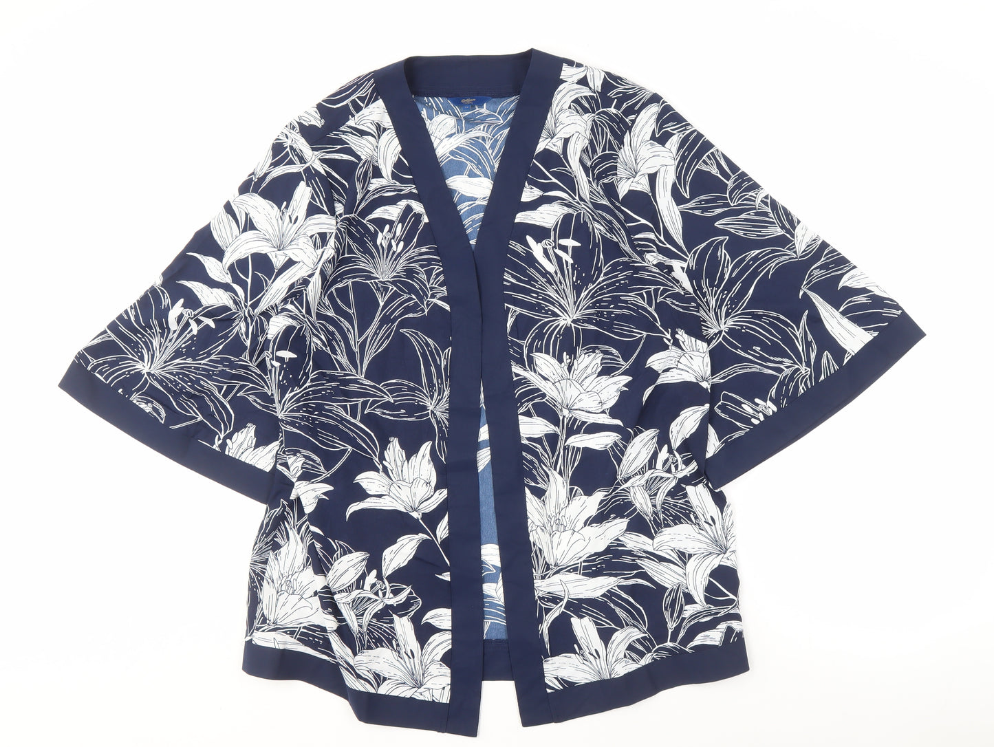 Cotton Traders Women's Blue Kimono Robe Size 14