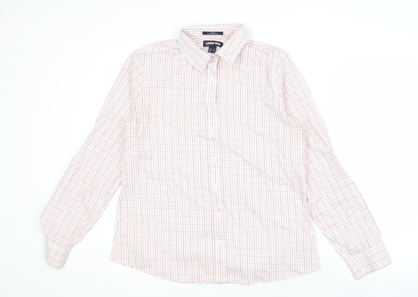 Lands' End Men's Multicoloured Check Shirt Size 14