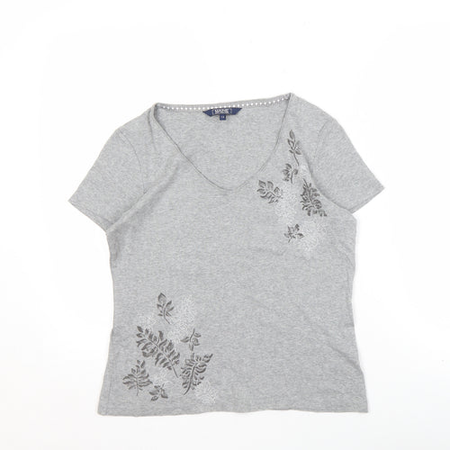 Maine New England Women's Grey Floral T-Shirt