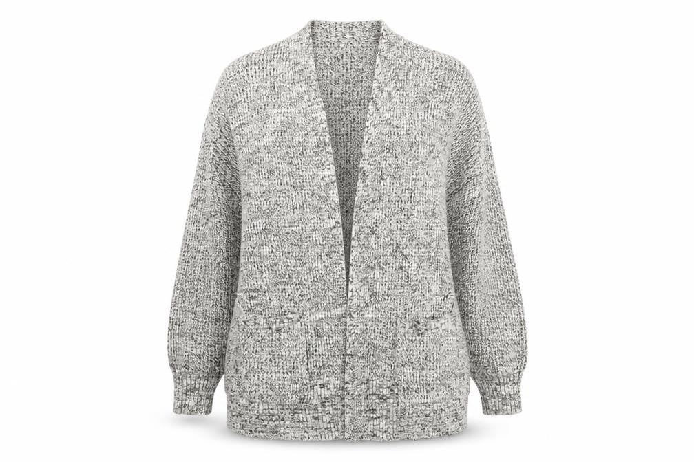 A New Day Women's Grey Cardigan L V-Neck Knit