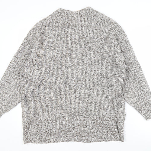 A New Day Women's Grey Cardigan L V-Neck Knit