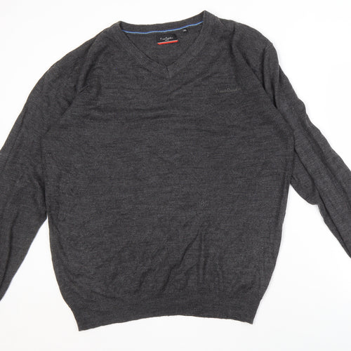 Pierre Cardin Men's Grey 3XL V-Neck Pullover Jumper
