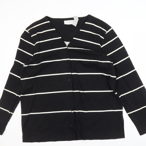 Liz Claiborne Women's Black Striped Button-Up Top