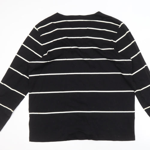 Liz Claiborne Women's Black Striped Button-Up Top