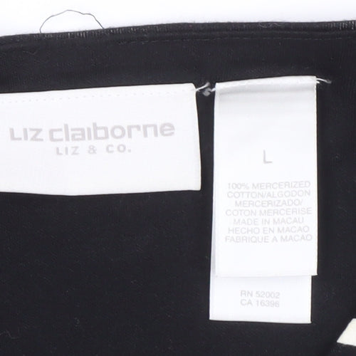 Liz Claiborne Women's Black Striped Button-Up Top