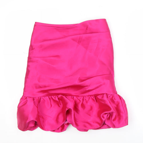 ASOS Women's Pink Skirt, Size 10, Polyester, Zip Closure