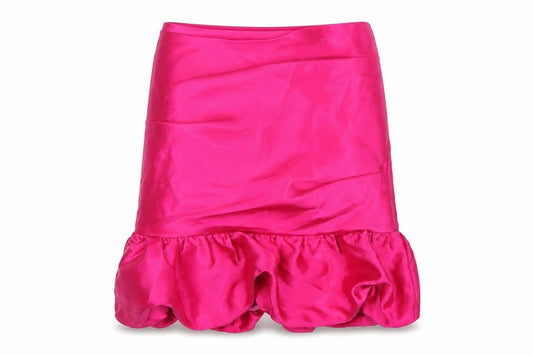 Front view of ASOS Women's Pink Skirt, size 10, Polyester, Zip Closure