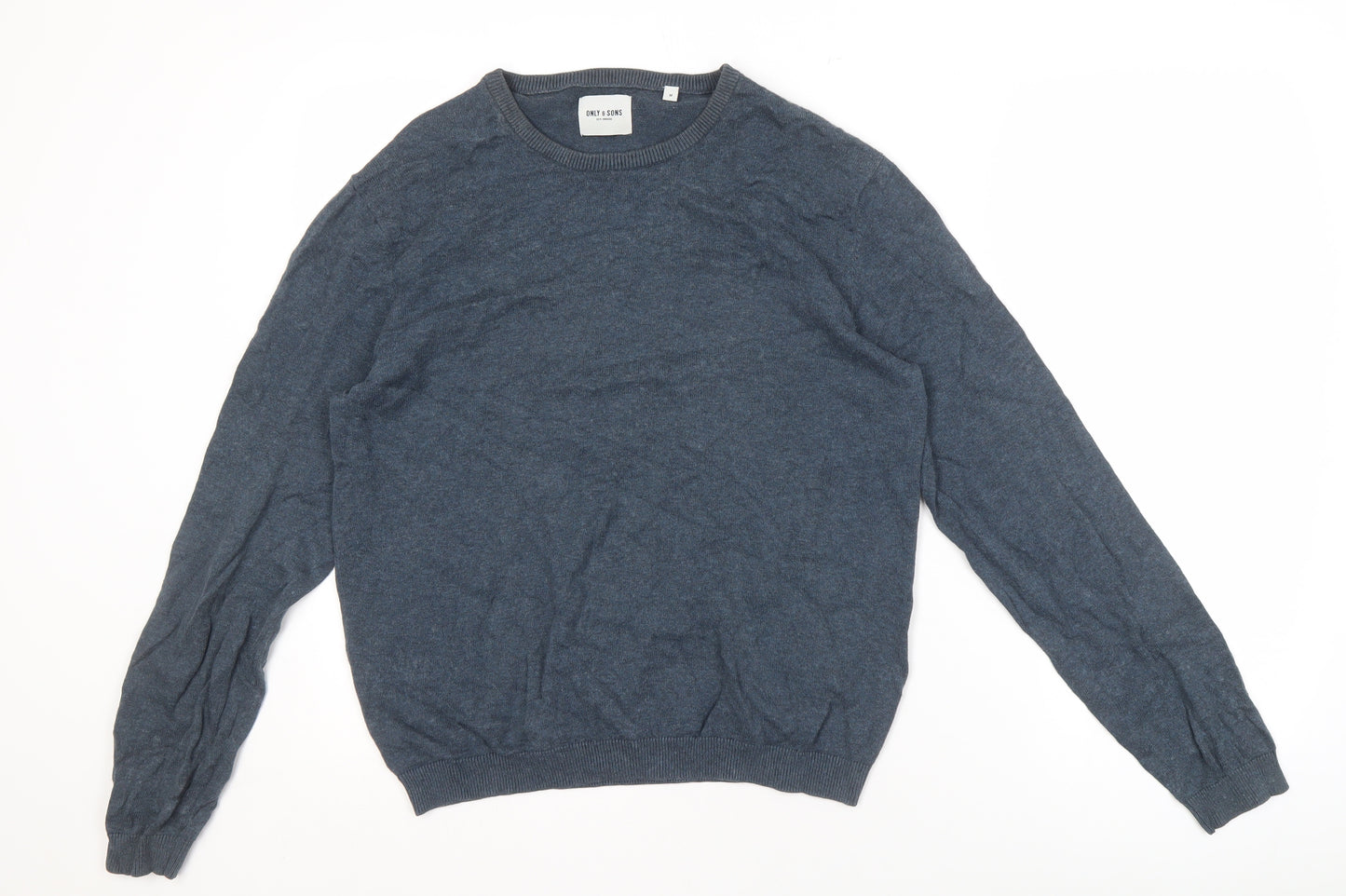 Only & Sons Men's Blue Pullover Jumper Medium