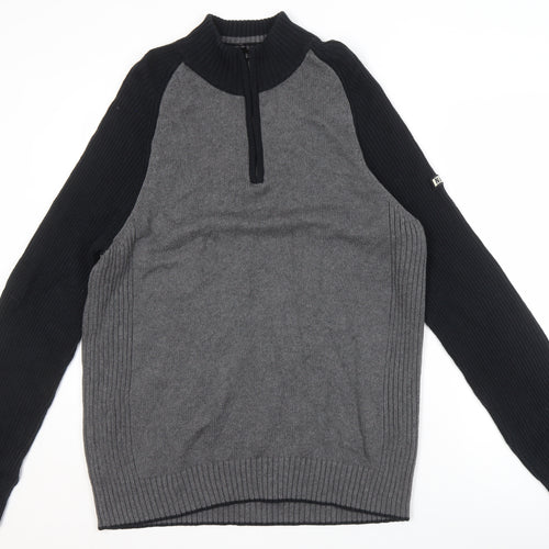 Nautica Jeans Co. Men's XL Grey Black Pullover Jumper