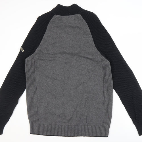 Nautica Jeans Co. Men's XL Grey Black Pullover Jumper