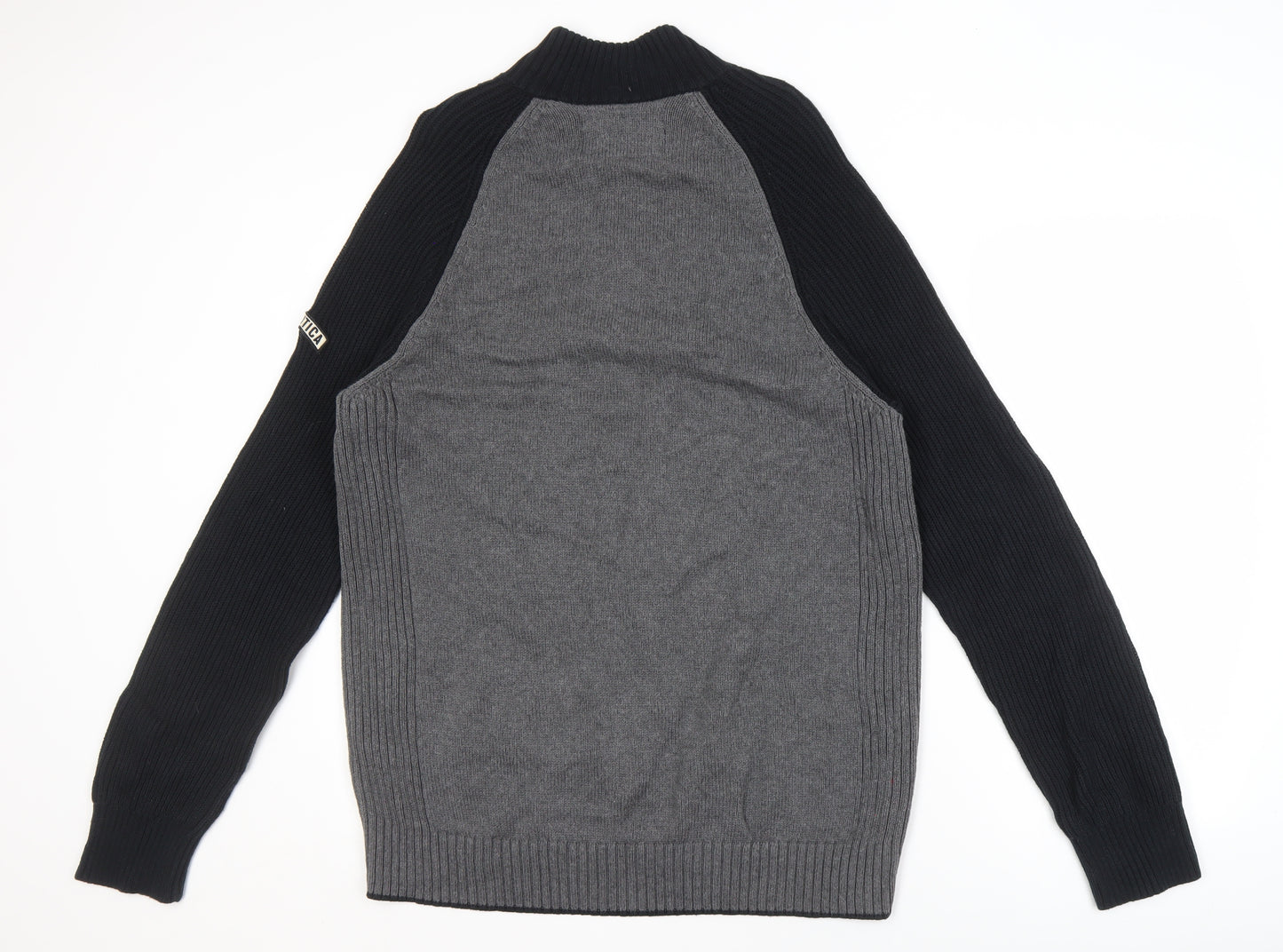 Nautica Jeans Co. Men's XL Grey Black Pullover Jumper