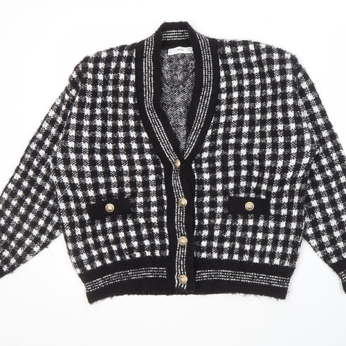 MNG Women's Black V-Neck Cardigan, Size 12
