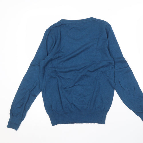 Dickins & Jones Women's Blue Polka Dot Pullover, Size S